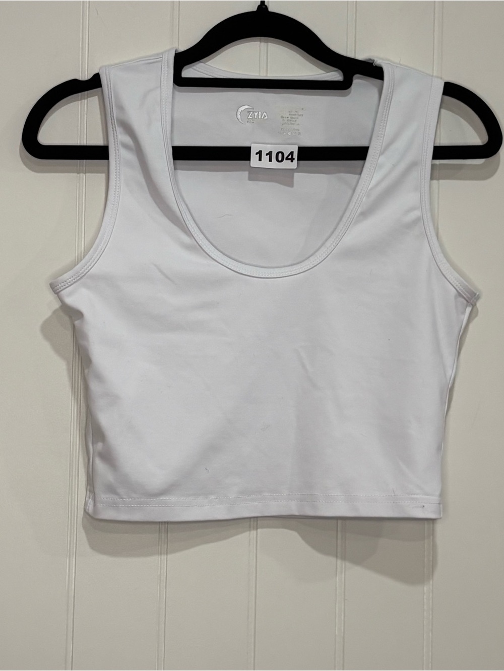 Zyia White Cropped Athletic Tank Top Activewear Fitness Gym Athleisure Small - Picture 3 of 4